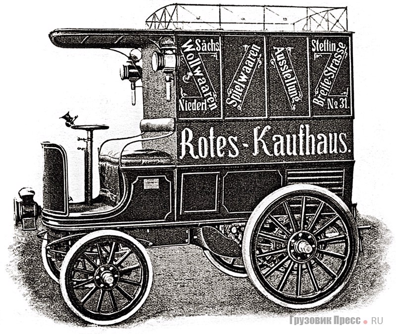 Развозной фургон грузоподъёмностью 1 т на базе легковой машины Stoewer 6,5 PS, 1900 г.