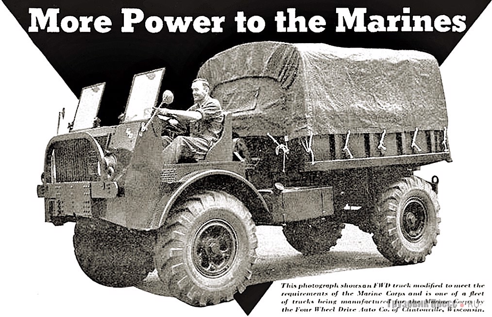 FWD SU-COE Special в варианте тягача с лёбедкой. Из рекламы моторостроительной компании Waukesha 1941 г.