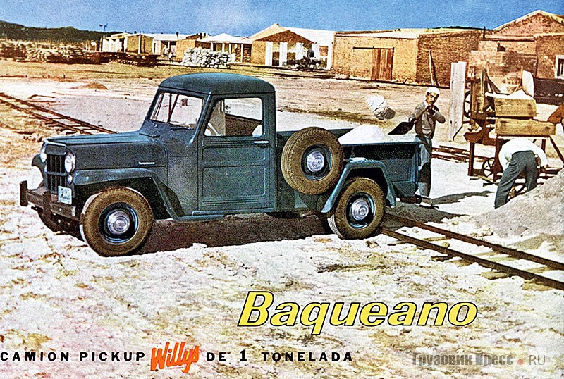 Однотонный Willys Banqueano с 1957 года выпускала компания IKA (Industrias Kaiser Argentina S.A.). Лицензиатами марки были компании Willys Overland do Brasil S.A, Mahindra & Mahindra Limited (Индия), NEKAF (Голландия), VIASA (Испания), Mitsubishi Motors (Япония)