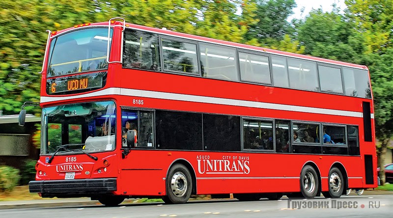 Единственный городской двухэтажный автобус США носит длинное имя ElDorado National Alexander Dennis Enviro 500 и производится по английской лицензии