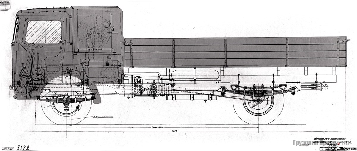 Проект парового автомобиля МП-28 на базе ЯГ-6. 1940 г.