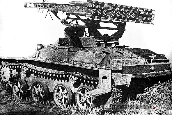 Установка М-8-24 на лёгком танке Т-60