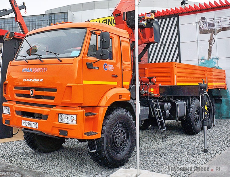 Бортовой грузовик «Инман-6911SK» с автовышкой и КМУ Palfinger Inman IT200 на полноприводном шасси КАМАЗ-43118