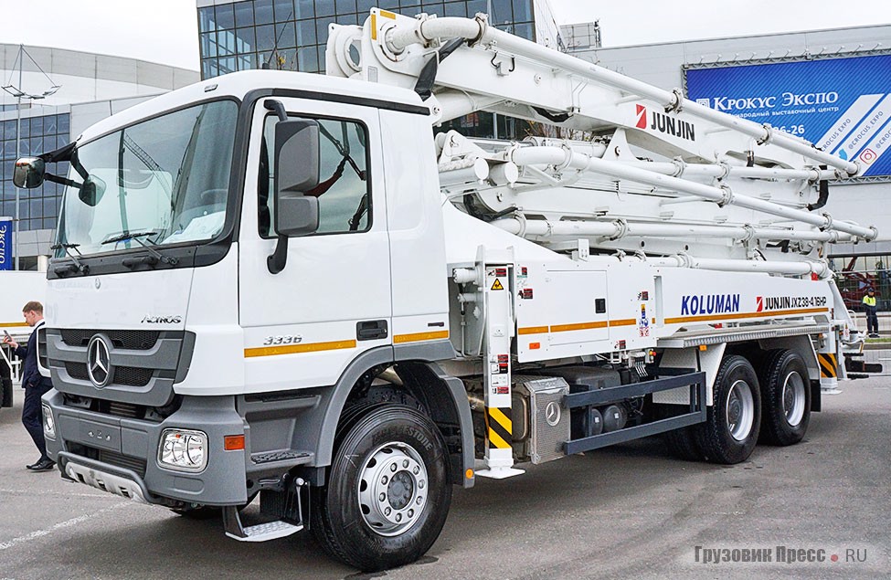 Бетононасос Koluman 503401 с надстройкой JUNJIN JXZ38 4.16 HP на шасси Mercedes-Benz Actros 3336 (6х4)