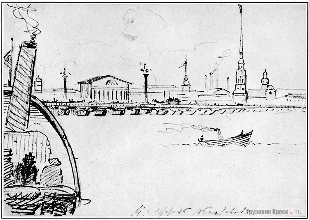 Санкт-Петербург. Рисунок Г. Даймлера, 1881 г.