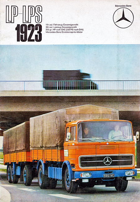 Проспект семейства Mercedes-Benz LP-LPS 1923. Мы заучивали: первые две цифры – полная масса грузовозов в тоннах, вторые две – мощность в лошадиных силах, делённая на 10
