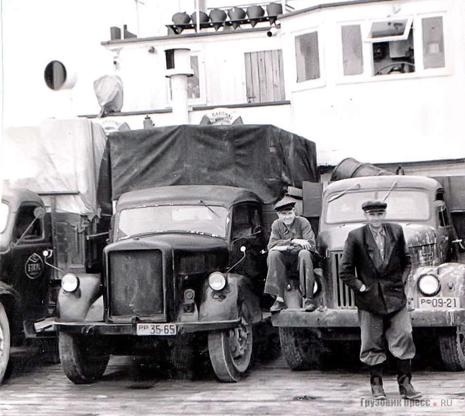 Трофейный бортовой грузовик Borgward Typ 3t Benzin G.W. был приписан к Отделу историко-архитектурного наследия города Таллина. Особенно импозантно машина смотрится в компании двух ГАЗ-51. Снимок 1948 г.