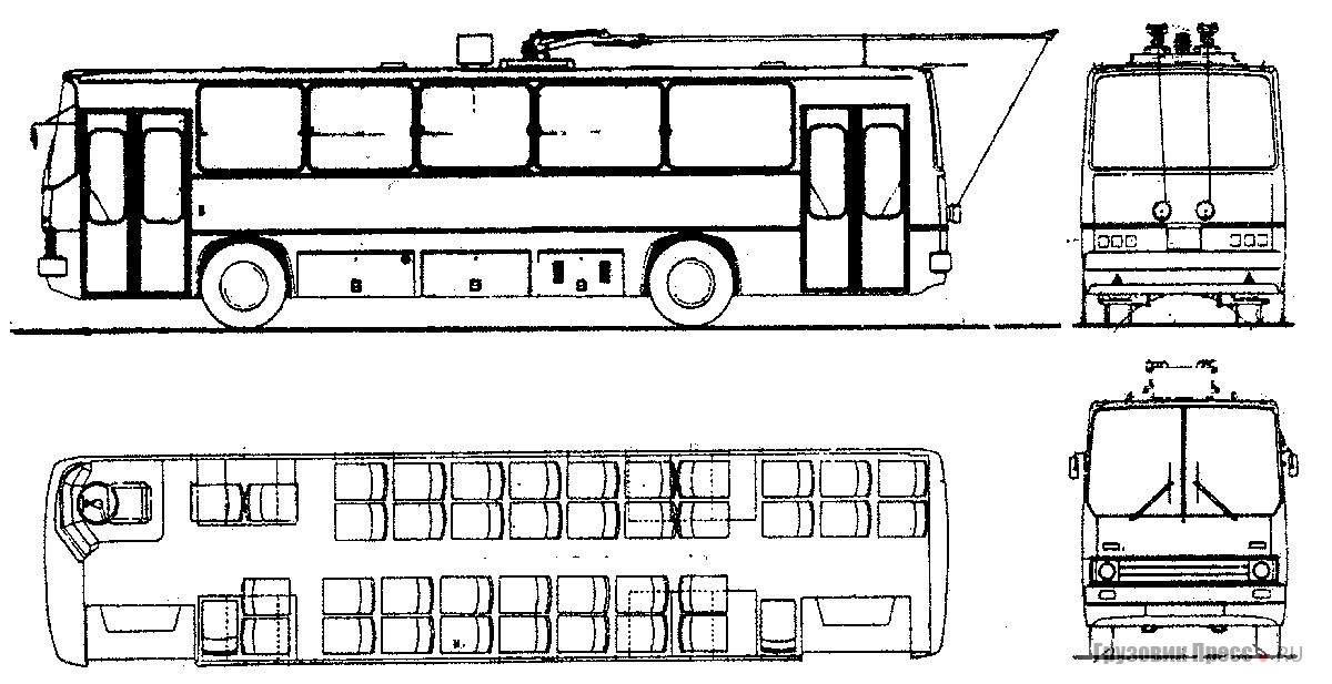 Проект троллейбуса Ikarus 260T для стран с левосторонним движением
