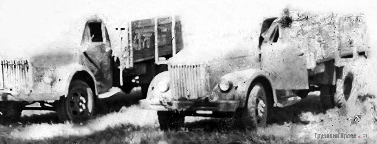 Этот плохо сохранившийся снимок красноречиво свидетельствует, что на Алтае в 1960-х годах имелось значительное количество самосвалов типа ГАЗ-93Д