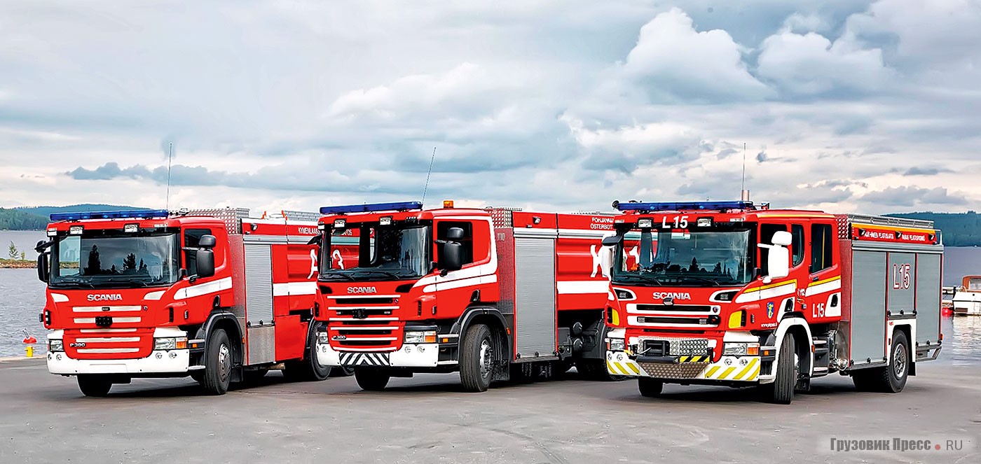 Семейство многофункциональных пожарных автомобилей на шасси Scania P380 и P360: два Saurus FS115/3 и Saurus FSC29