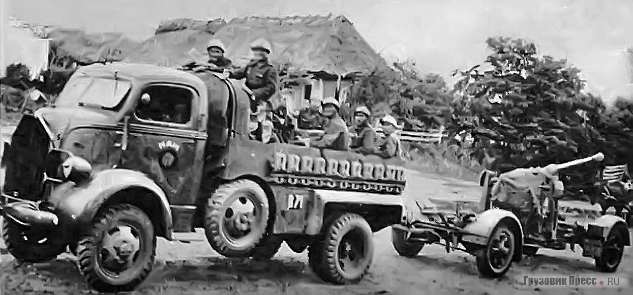 Румынские Ford/ Marmon-Herrington моделей 1938–1939 гг. использовали в ВВС Румынии для буксировки зенитных орудий