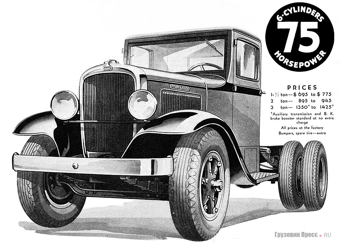 Реклама грузовиков Studebaker серии S, 1932 г.