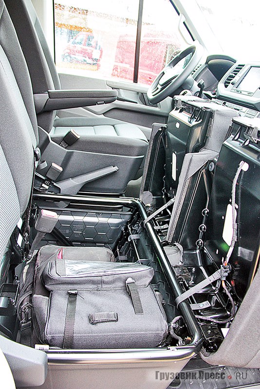 Сегментно открывающиеся «багажники» под подушками пассажирского сиденья