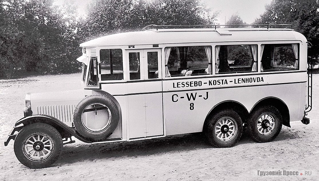 Автобус на шасси Volvo LV64LF с подкатной третьей осью построен мастерской Arvika Vagnfabrik в 1931 г. Служил в транспортной компании Carlskrona-Wexiö Jernväg