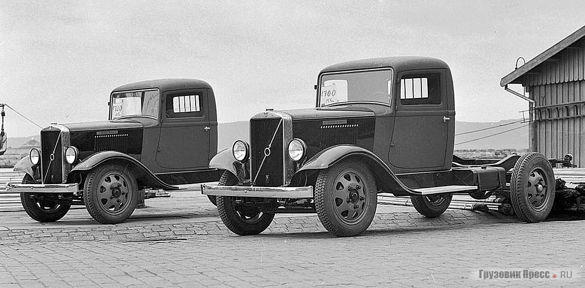 В 1934 г. компания перешла на цельнометаллические кузова и кабины. Однотонные Volvo LV76, обутые в шины Viking производства норвежской фирмы Askim Gummivarefabrik. 1935 г.