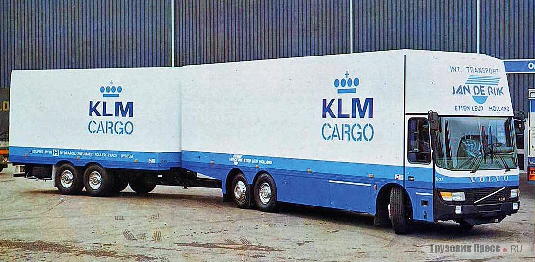 Автопоезда полной массой 38 т на автобусном шасси Volvo B10M Cargo построены в 1983–1985 гг. в количестве 5 штук (4 машины для Нидерландов, одна – для Швейцарии)