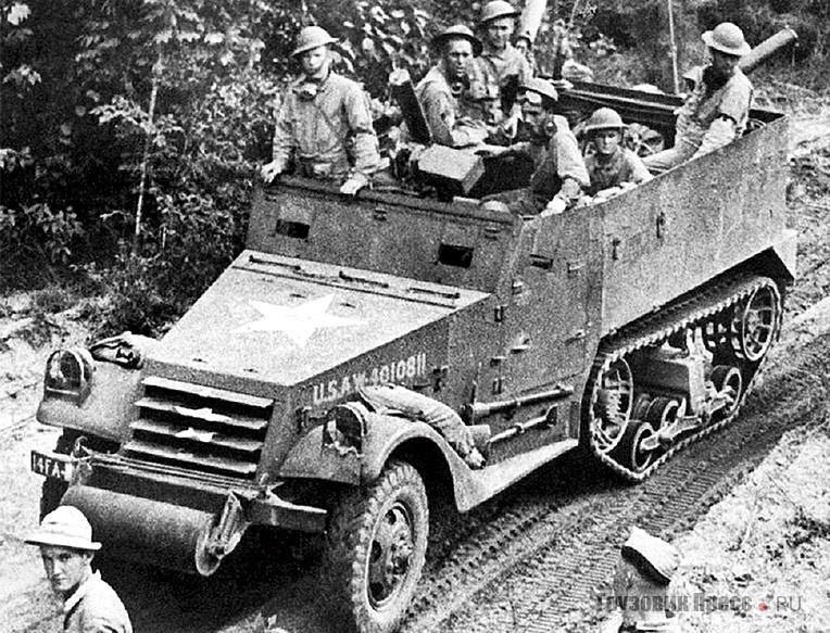 Бронетранспортёр-тягач М2 Half-Track Car (1941 г.). В СССР по ленд-лизу было поставлено 342 единицы