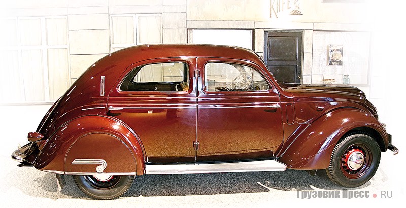 [b]Volvo PV 36 Carioca (4x2), 1935 г.[/b] Автомобиль имел независимую подвеску передних колес, цельнометаллический несущий кузов и закрытые арки задних колес. На нем не было открывающихся наружу форточек передних окон, отсутствовали передние «поворотники», а ветровое стекло по моде тех лет разделяла кузовная перегородка. Конструктивно автомобиль был идентичен модели TR 704, включая тормозную систему, двигатель и трансмиссию. Но он был чуть короче и тяжелее: колесная база составляла 2946 мм, снаряженная масса – 1751 кг. Всего было выпущено и продано только 500 экземпляров Carioca.