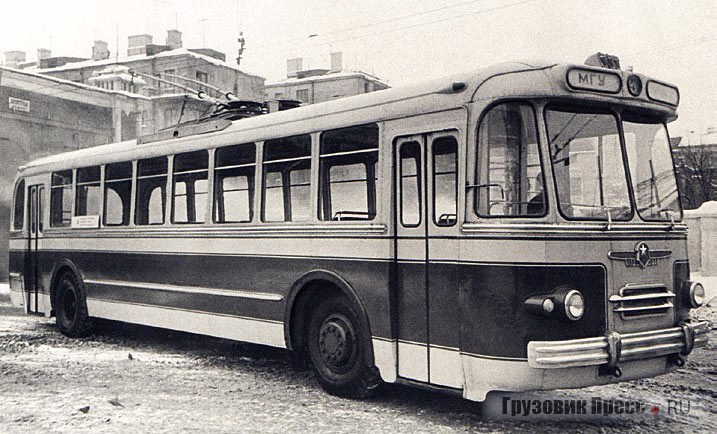 Серийный троллейбус ТБУ-1 1956 г. Всего их было изготовлено 10 единиц. Эксплуатировались в Москве до 1963 г.