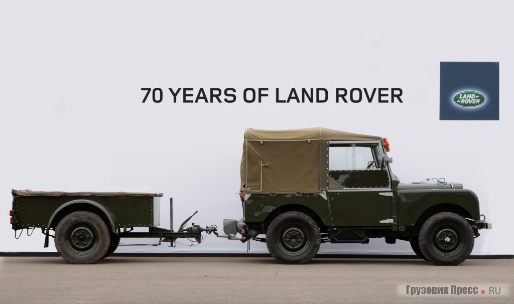 LAND ROVER series I в роли тягача с прицепом