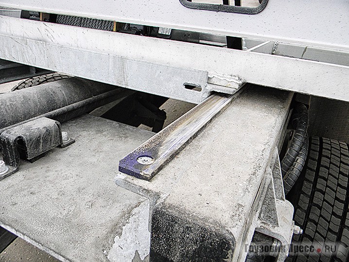 Истирание платформы о подрамник и подрамника о раму грузовика исключено благодаря износостойким накладкам из углеволокна