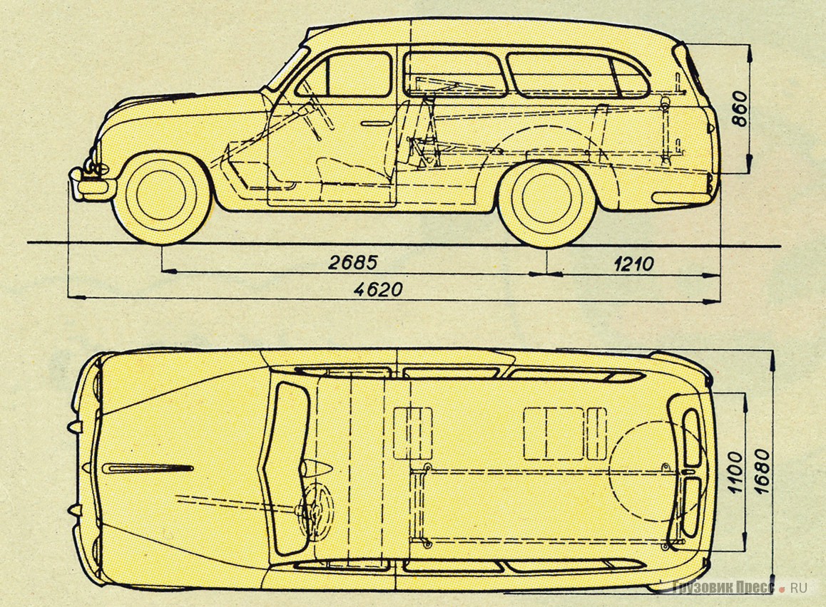 Внутри медицинской Škoda 1201 умещалось двое носилок длиной 1930 мм – это оказалось даже слишком для автомобиля такого назначения