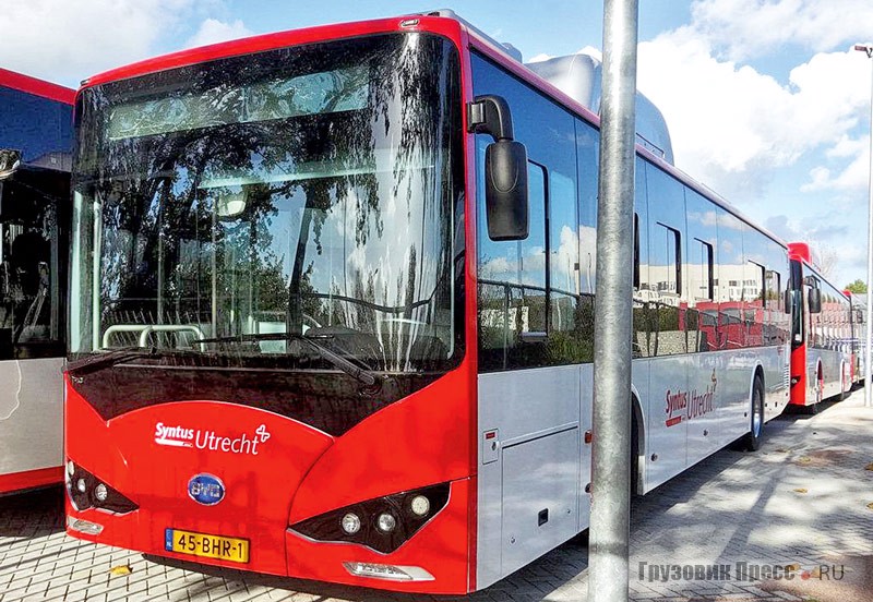 BYD K9 (ebus) на маршруте в Утрехте, 2017 г.