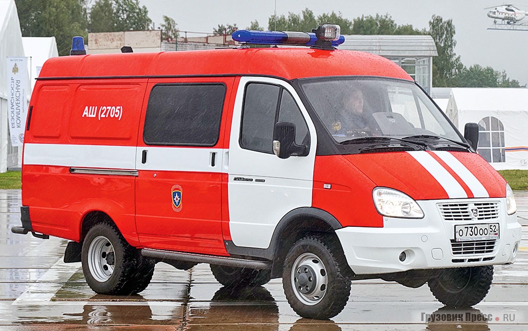Штабной пожарный автомобиль [b]АШ (2705) мод. 434438[/b] производства АО «СТ-Авто» на базе полноприводной «ГАЗель-Бизнес» ГАЗ-27057-763