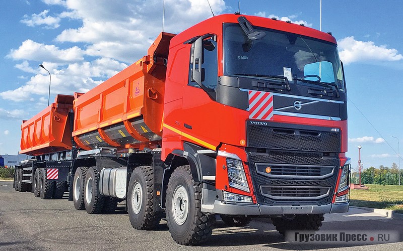 Volvo FH16 750 л.с. с кузовом и четырёхосным прицепом «Тонар» грузоподъёмностью 95 т