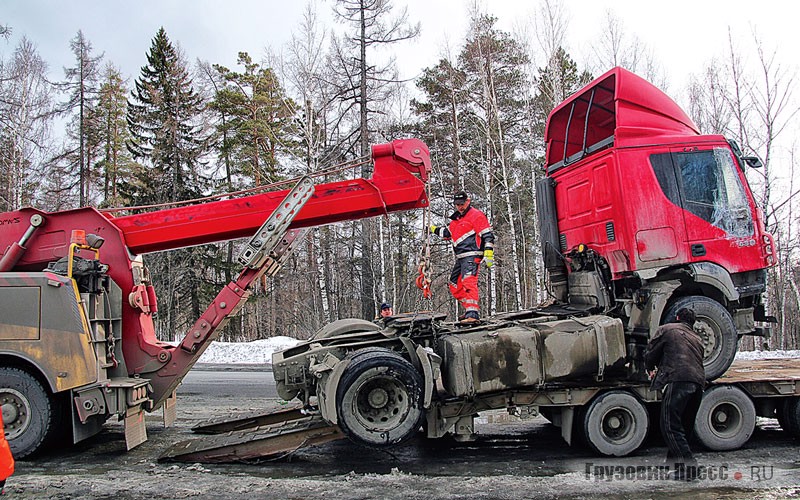 Установка на трал аварийного тягача IVECO