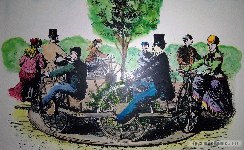 Велосипедная карусель Бюссинга (с рисунка XIX века)