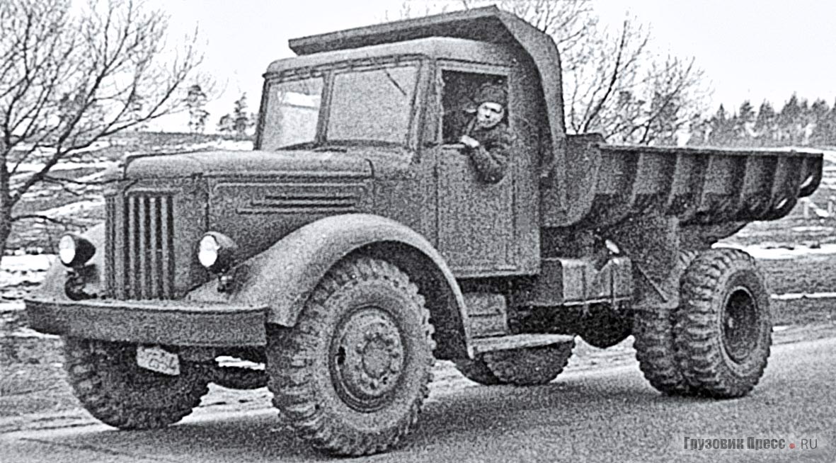 Опытный образец самосвала МАЗ-205Б, № бп 25-94, с кузовом ковшового типа. Минск, весна 1950 г.