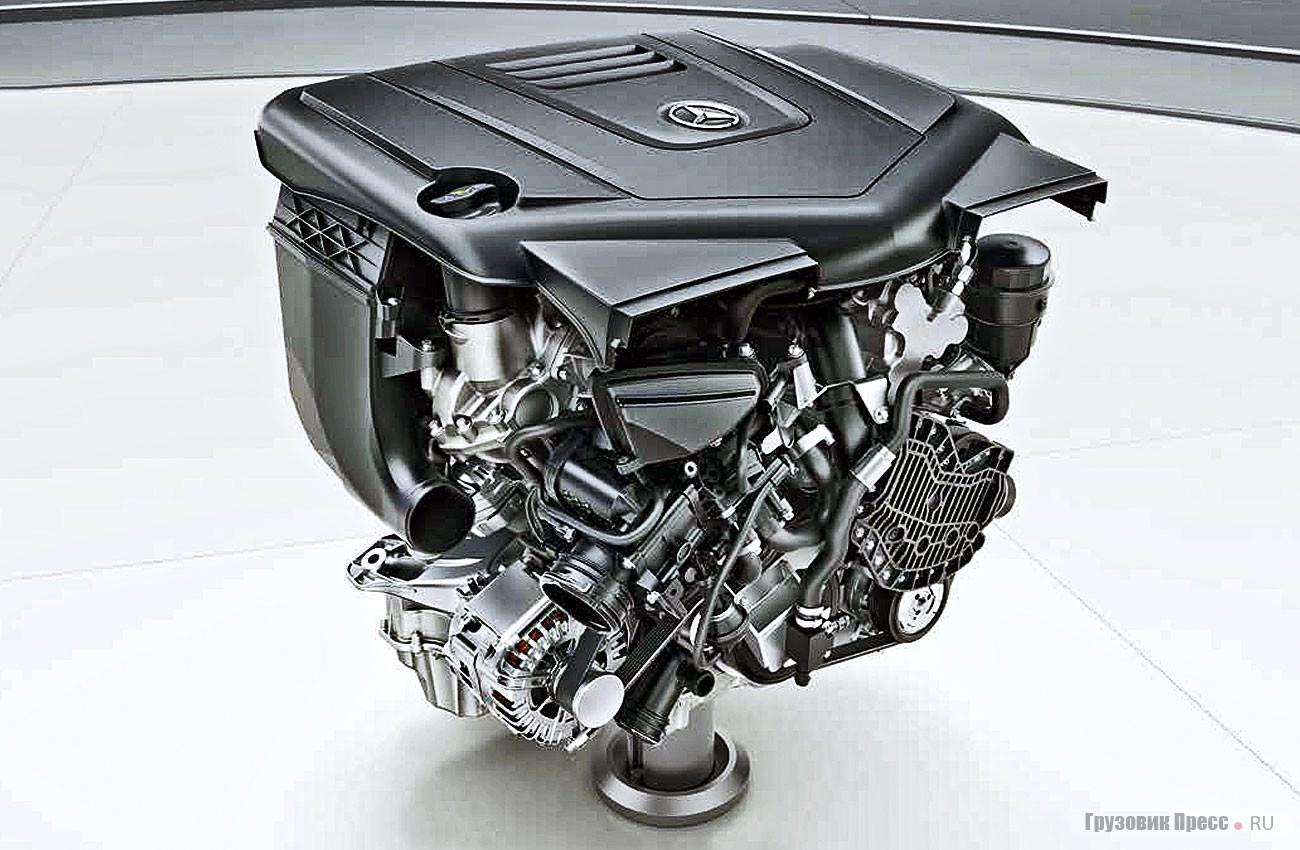 На пикапе Mercedes-Benz X350d 4MATIC установлен 3-литровый 6-цилиндровый турбодизель OM 642 LS DE 30 LA (Euro 6)