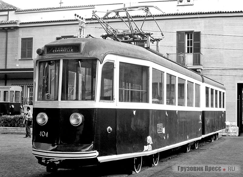 Сочленённый трамвайный вагон Stangа Tram STFER serie 400.1938 г.