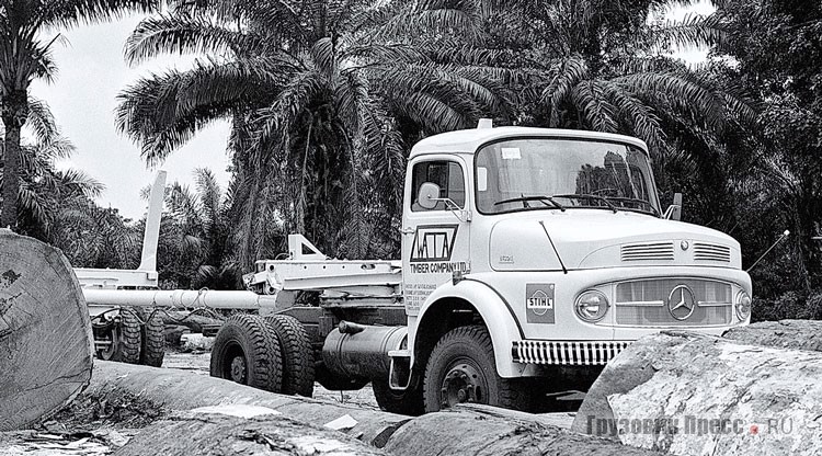 Седельный тягач Mercedes-Benz LS 1621 в 1969 г. в Нигерии работал на лесозаготовках