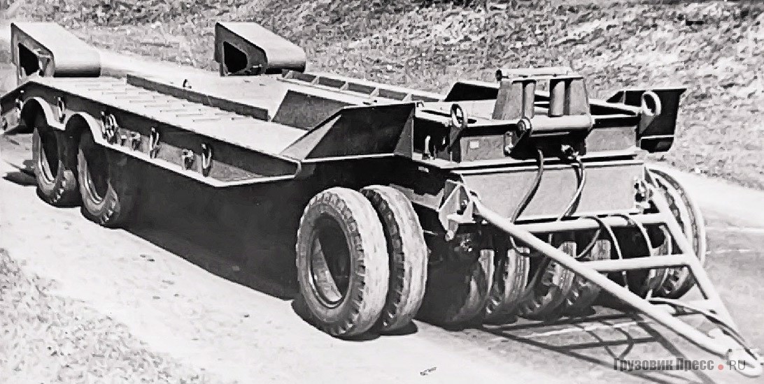В 1953 году минчане изготовили прицеп-тяжеловоз МАЗ-5208 собственной массой 10,42 т для перевозки негабаритных тяжеловесных неделимых грузов и транспортных средств. На нём применяли 14-слойные шины размером 240-508 в количестве 24+2 с давлением 7 кгс/cм<sup>2</sup>. Благодаря такому обилию опорных точек МАЗ-5208 мог перевозить груз массой до 40 т. В 1957 году его производство перевели на ЧМЗАП