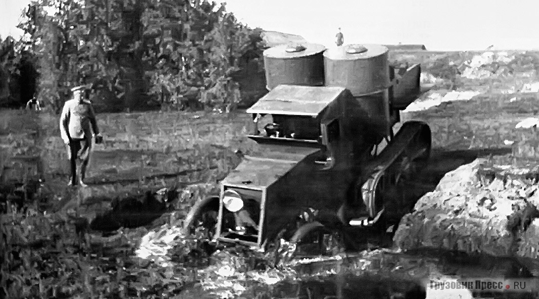 Испытания полугусеничного бронеавтомобиля «Остин» 2-й серии с движителем конструкции А. Кегресса в районе Могилёва, 1916 г.
