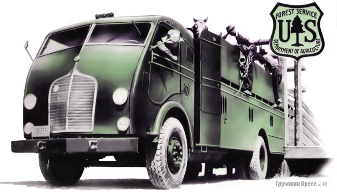 Kenworth 521 лесной службы США с кузовом для перевозки мулов, 1938 г. Двигатель карбюраторный Hall-Scott, 225 л.с.