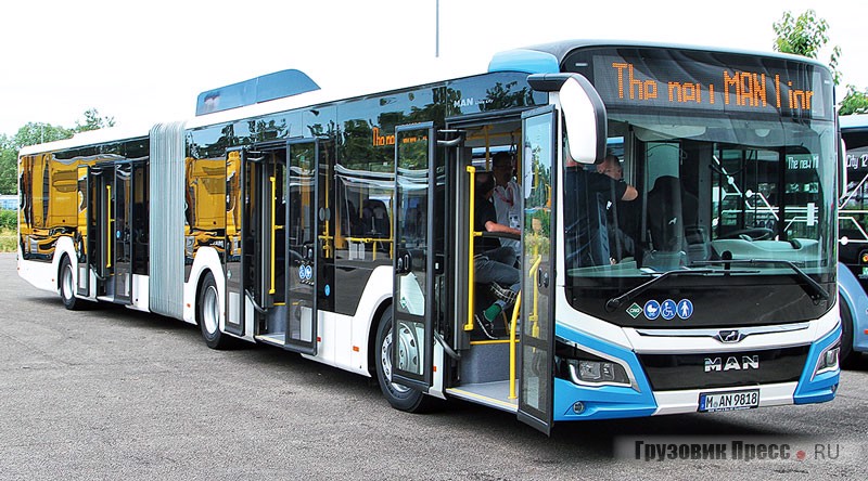 Гибридный газовый городской сочлененный автобус MAN Lion’s City 18 G