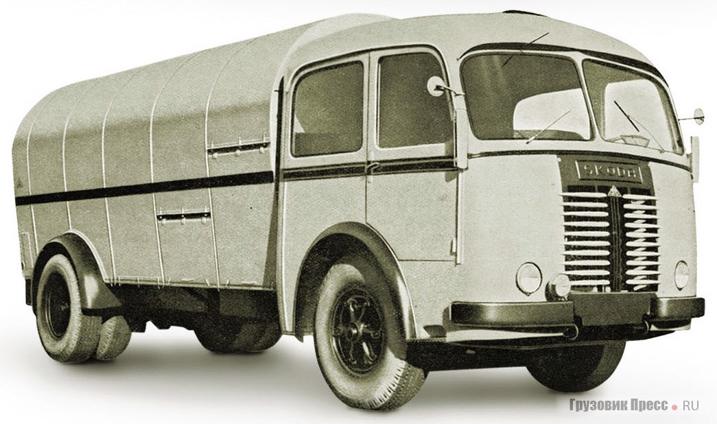 На шасси S706R с 1955 г. выпускали мусоровозы S706RОК с 10-кубовым кузовом и кабиной над двигателем