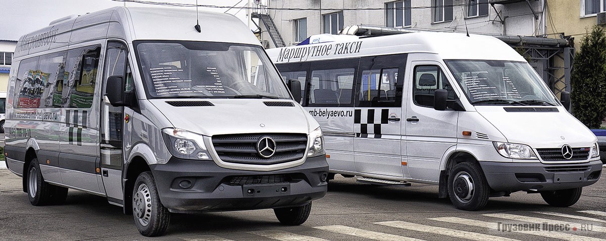 Маршрутки «Луидор-223612» и «Луидор-223203» в кузове MB Sprinter – новом и старом