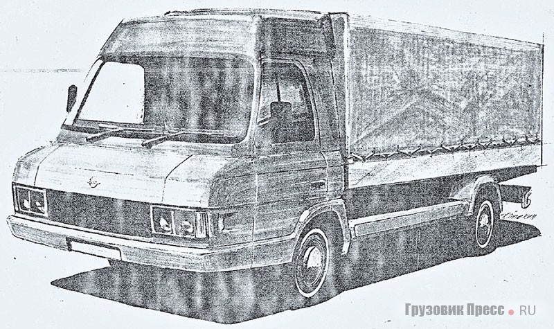 Эскиз ЗИЛ-3207Т, сделанный руками К. Потехина в 1993 г.