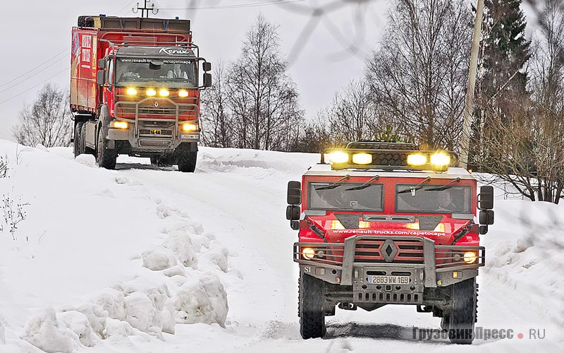 Renault Sherpa 2 и Renault Kerax 450.26 6х6 в пробеге Cape-to-Cape от мыса Норд Кап до Кейптауна, в том числе и по территории России, март–апрель 2019 г. Так отделение Renault Trucks Defence испытывает свою технику