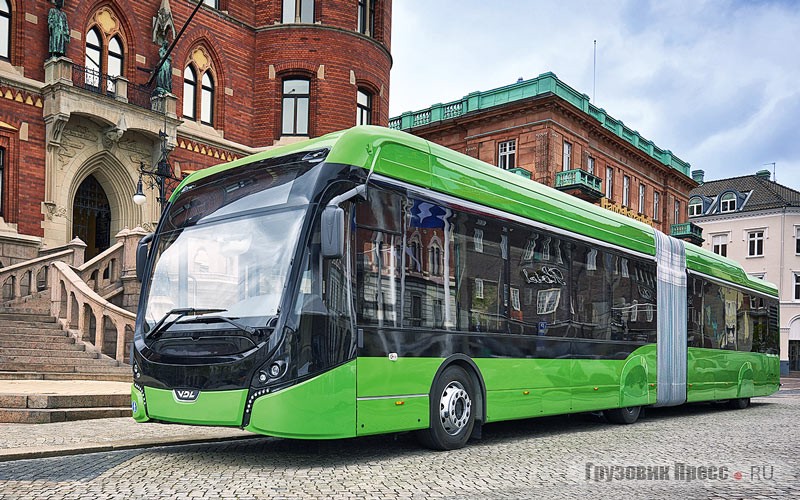 Новый 14,5-метровый трёхосный низкопольный электробус Citea XLE-145 компании VDL Bus & Coach BV