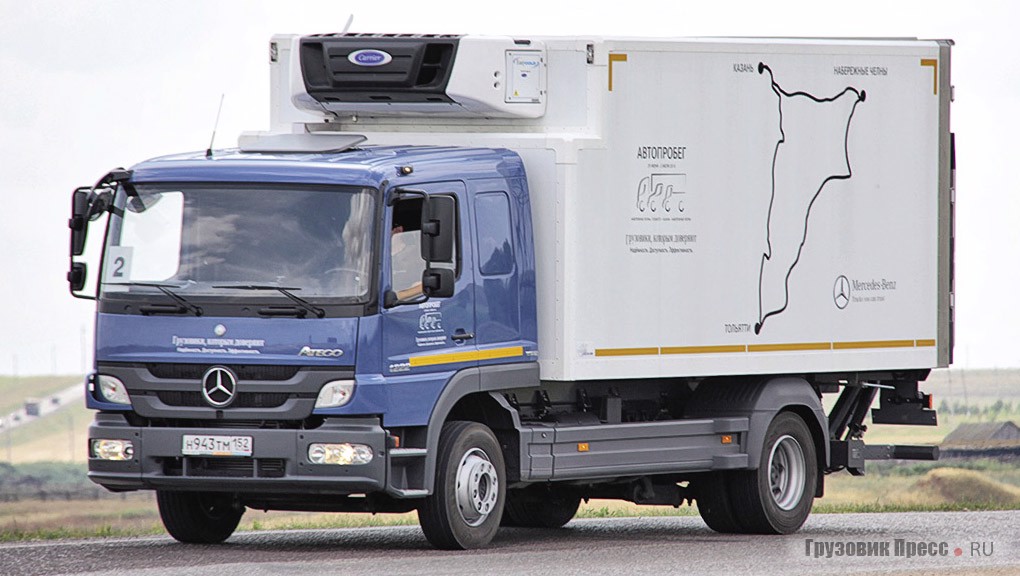 [b]Mercedes-Benz Atego 1222L,[/b] фургон, колёсная база – 4160 мм, кабина L, 218 л.с., 810 Н∙м, Euro 5, МКП 6-ст.