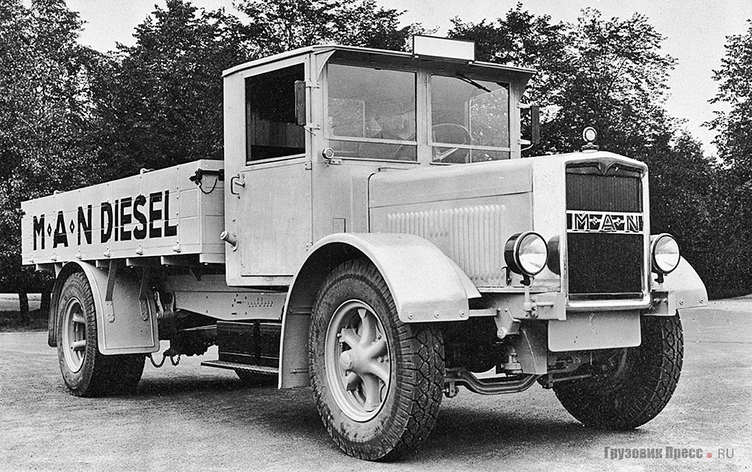 Дизельный двигатель грузовика MAN H6 развивал мощность 110 л.с. 1930 г.