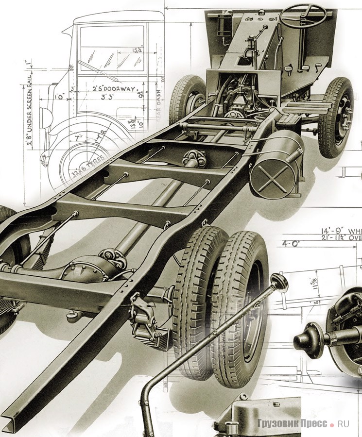 Шасси грузовика с бескапотной компоновкой
