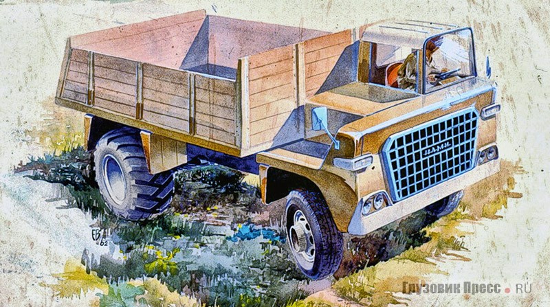 Проект сельскохозяйственного грузового автомобиля НАМИ. Автор: В.Б. Елтышев, 1962 г.