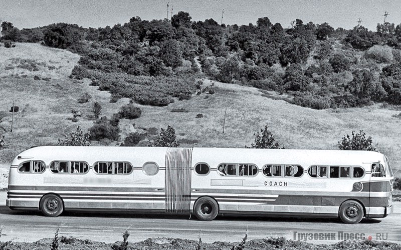 Автобус Kaiser Coach во время работы на линии Лос-Анджелес – Сан-Франциско