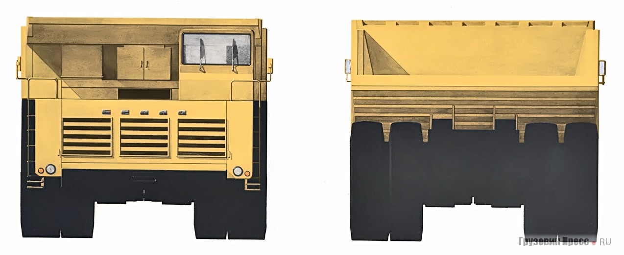 Проект 115-тонного самосвала БелАЗа. Дизайнер – В.С. Кобылинский, 1972 г.